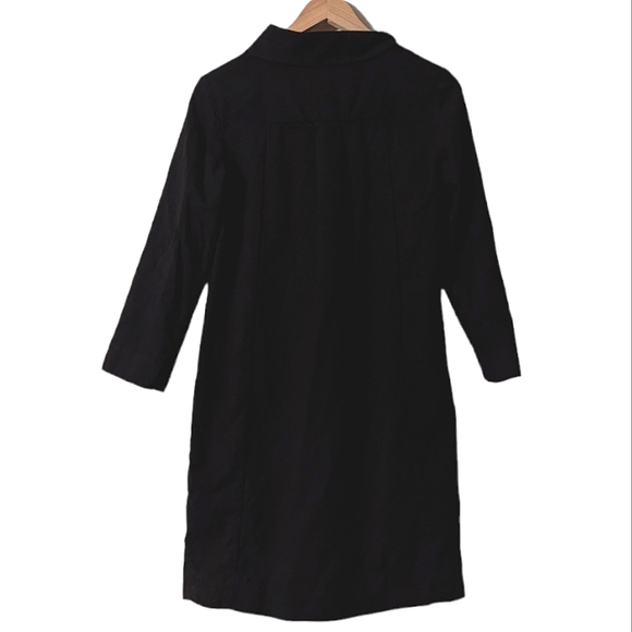 COS Wool Long Sleeve Open Buttoned Collar Lined Black Mini Dress - Picture 5 of 8